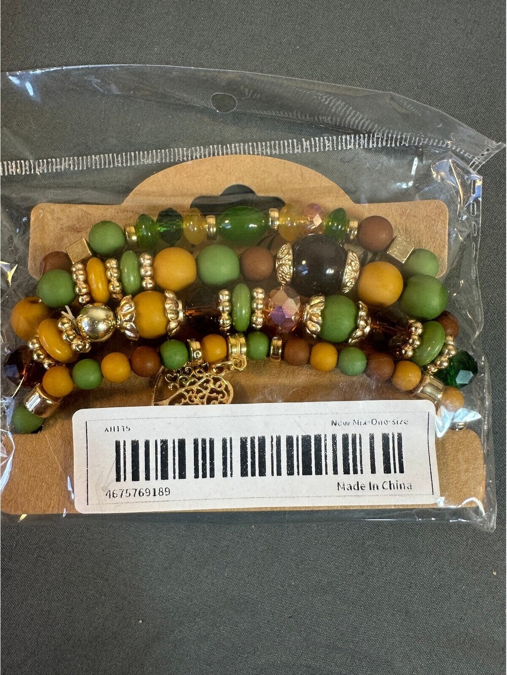 NWT Tree Of Life Heart Beaded Bracelet 4 Ct